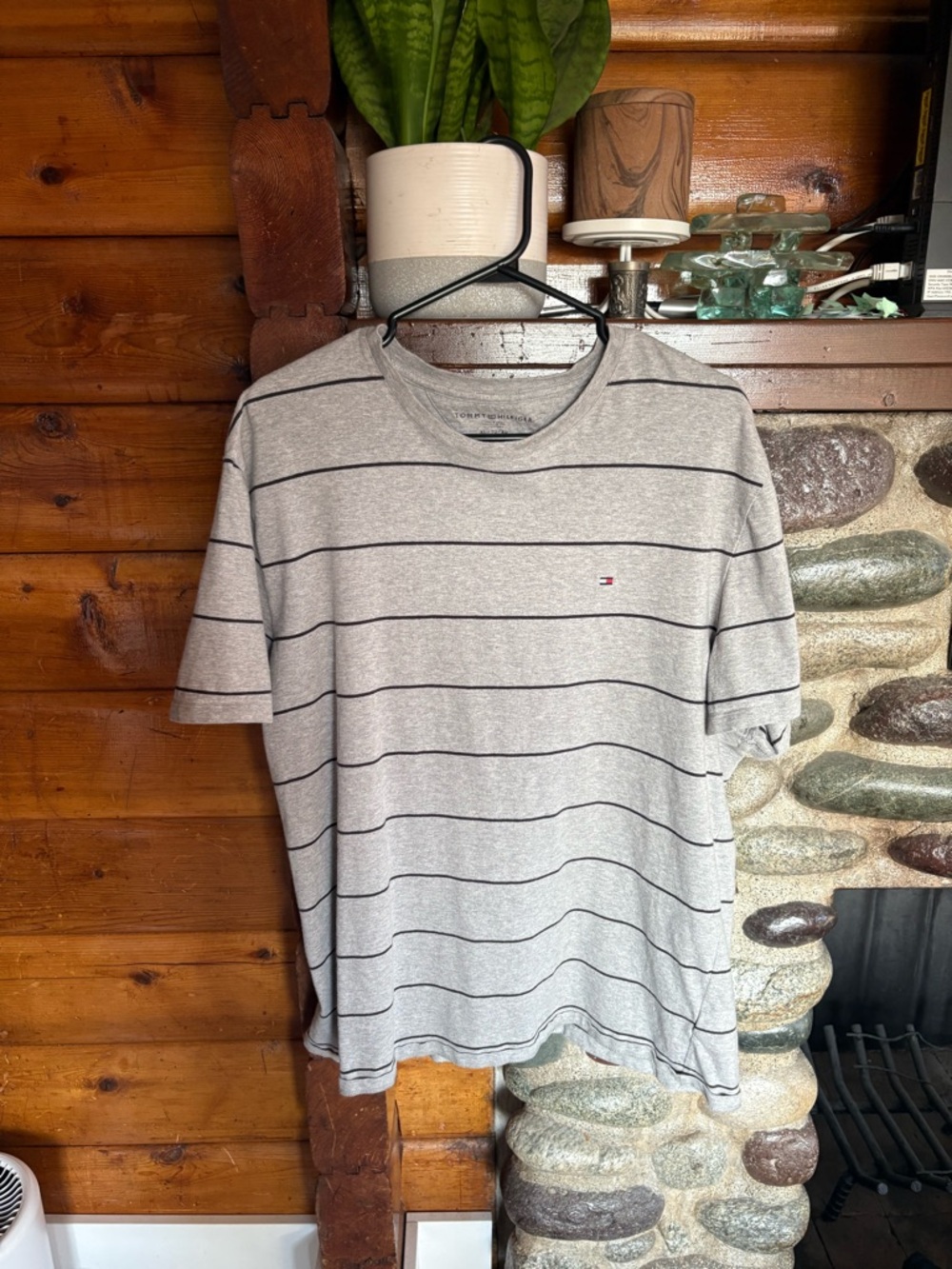 👕 Tommy Hilfiger Core Flag Logo T-Shirt - Mens Size XL - Heather Grey